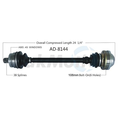 Surtrack Axle Cv Axle Shaft, Ad-8144 AD-8144